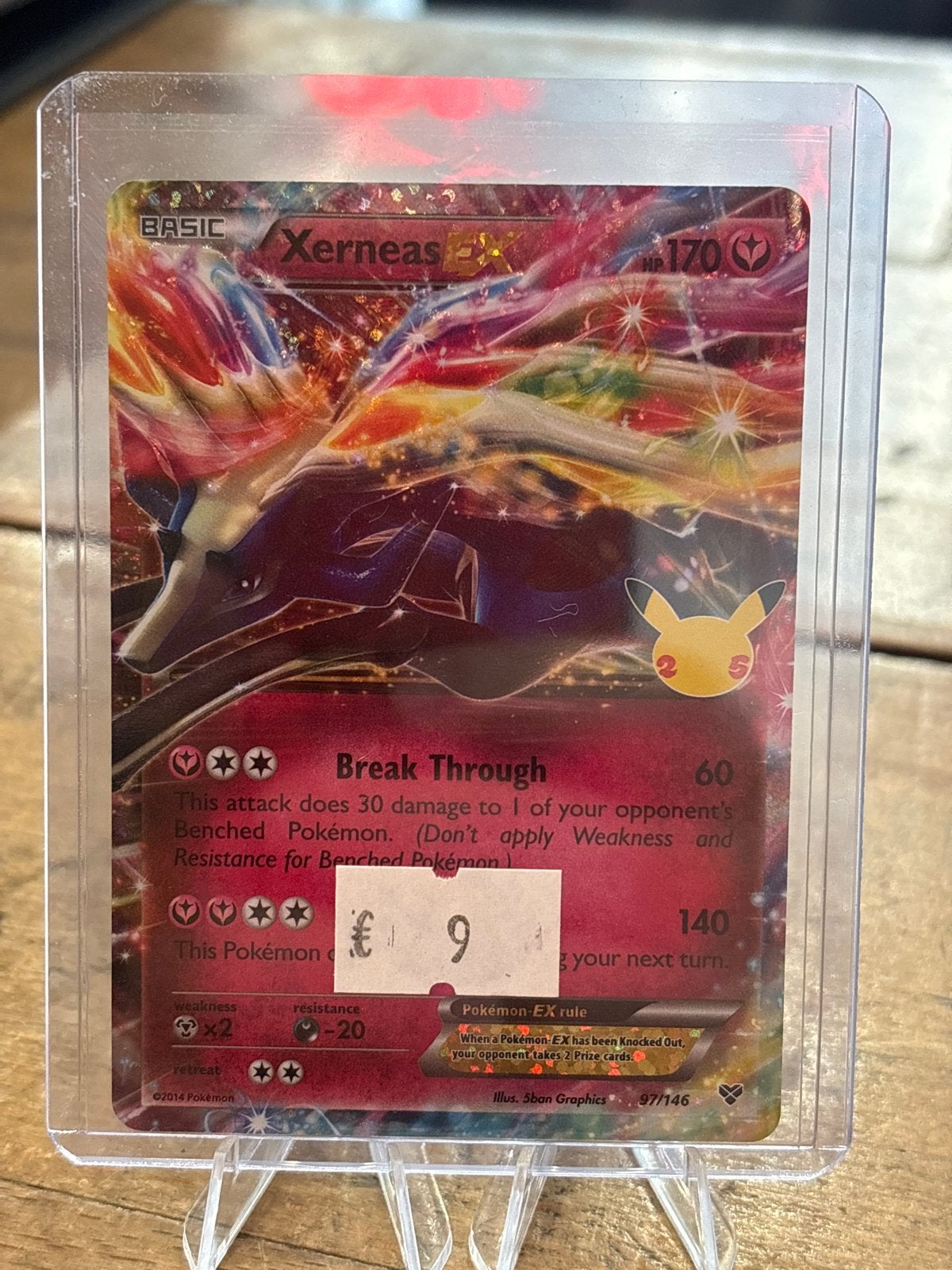 Pokemon Xerneas EX 97/146 XY Base Set, Hobby en Vrije tijd, Ophalen of Verzenden, Zo goed als nieuw, Losse kaart, Foil