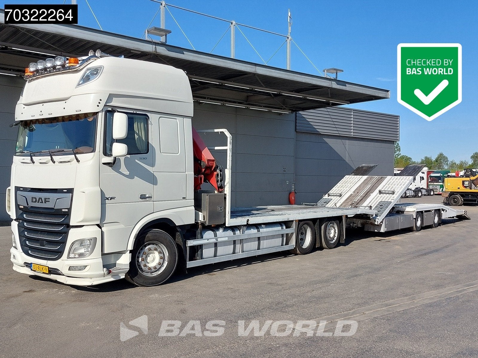 DAF XF XF 530 6X2 NL-Combi HMF 1120 K-RC Kran Crane Transpor, Auto's, Vrachtwagens, Automaat, Stoelverwarming, Euro 6, Wit