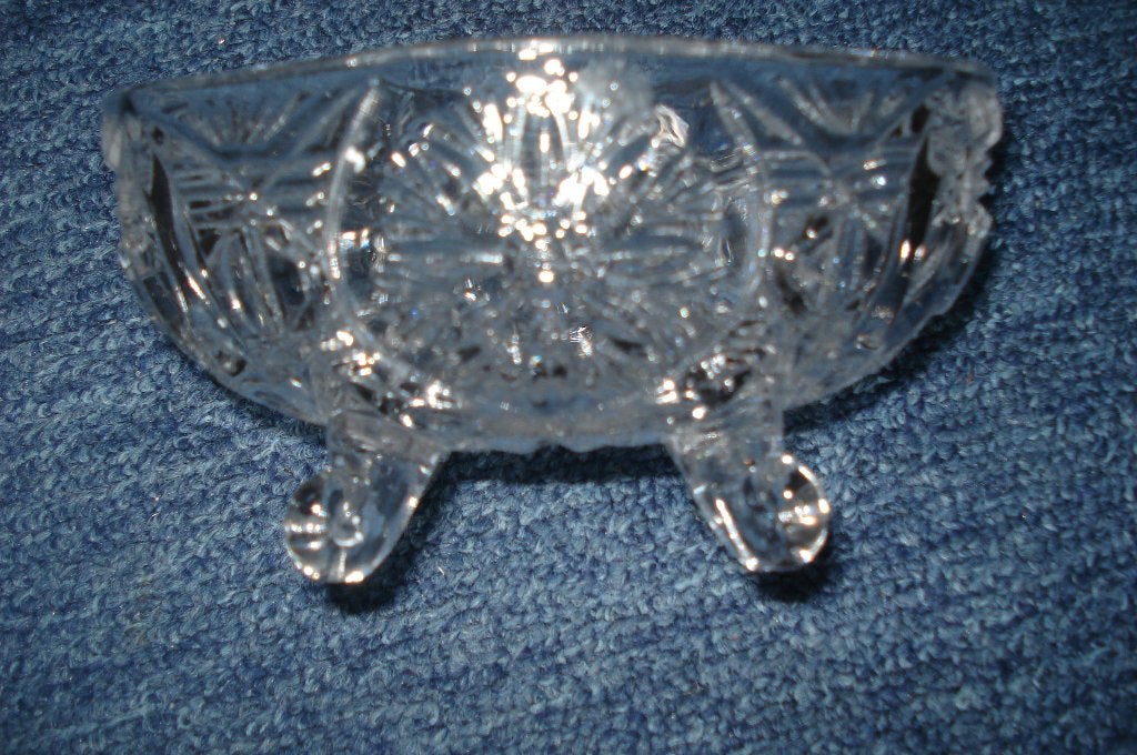 Glaskristallen Bakje op pootjes, 9,5x13,5 cm, Ophalen of Verzenden