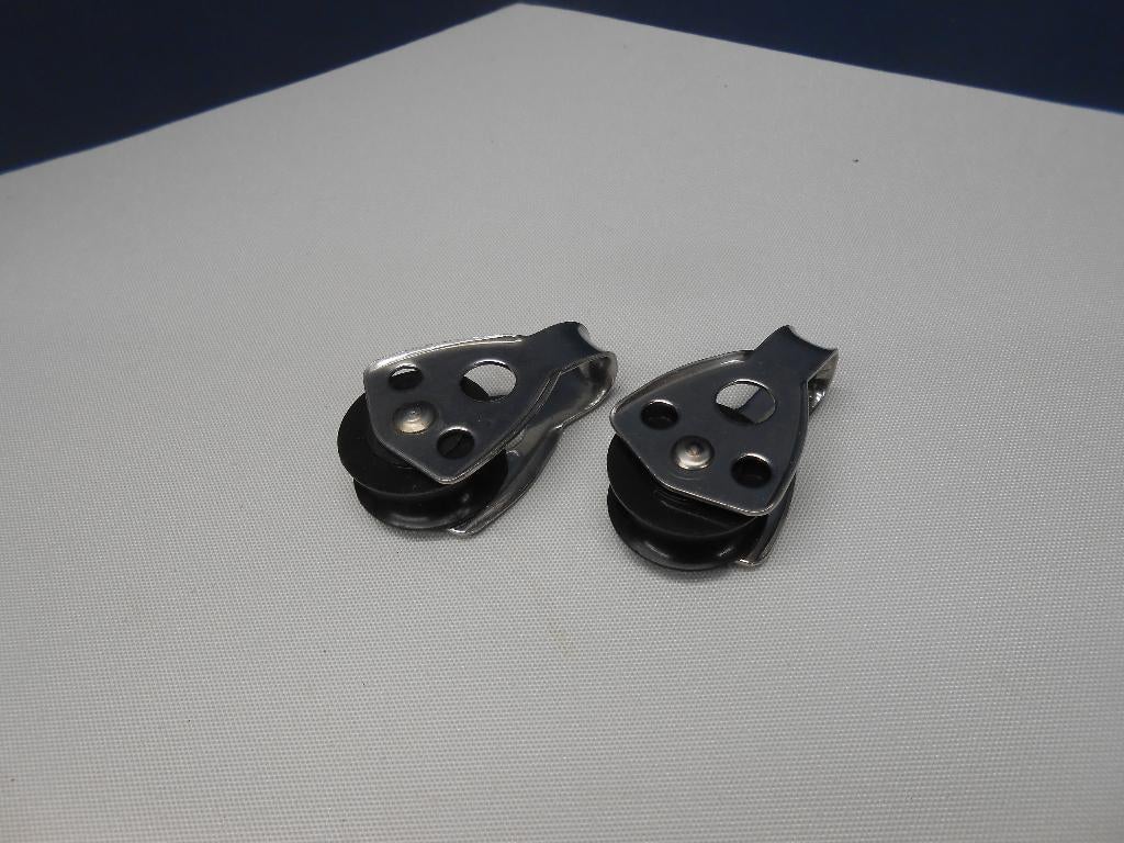 RVS Enkelschijfs Blok Katrol voor 6 - 8 mm lijn, Optiparts, Ophalen of Verzenden, Gebruikt, Lijn of Blok