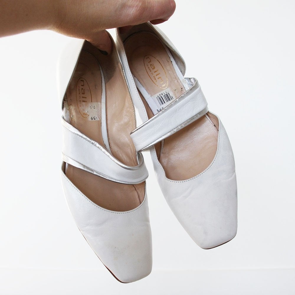 Prachtige Wit Leren Nalini Pumps -s12 (Maat 39½) € 35,-, Nalini, Pumps, Wit, Ophalen of Verzenden