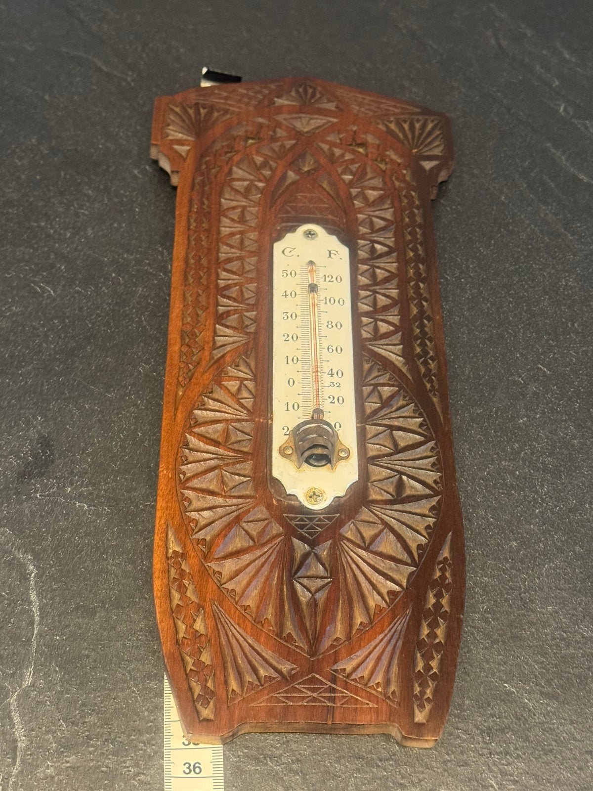 Thermometer antiek Fries houtsnijwerk, Ophalen of Verzenden