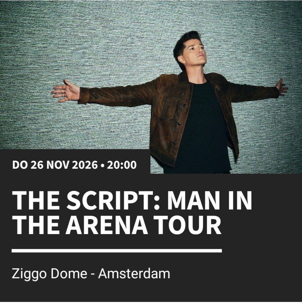 2 zitplaatsen The Script, do 26nov, Ziggo Dome, Drie personen of meer, November
