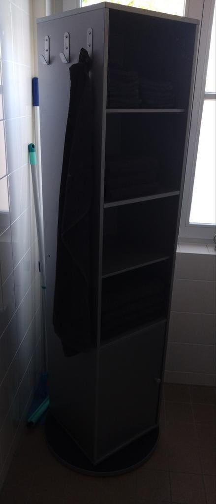 Draaibare spiegelkast met opbergvakken - 1.85m hoog, Ophalen, Met plank(en), Gebruikt, 50 tot 100 cm