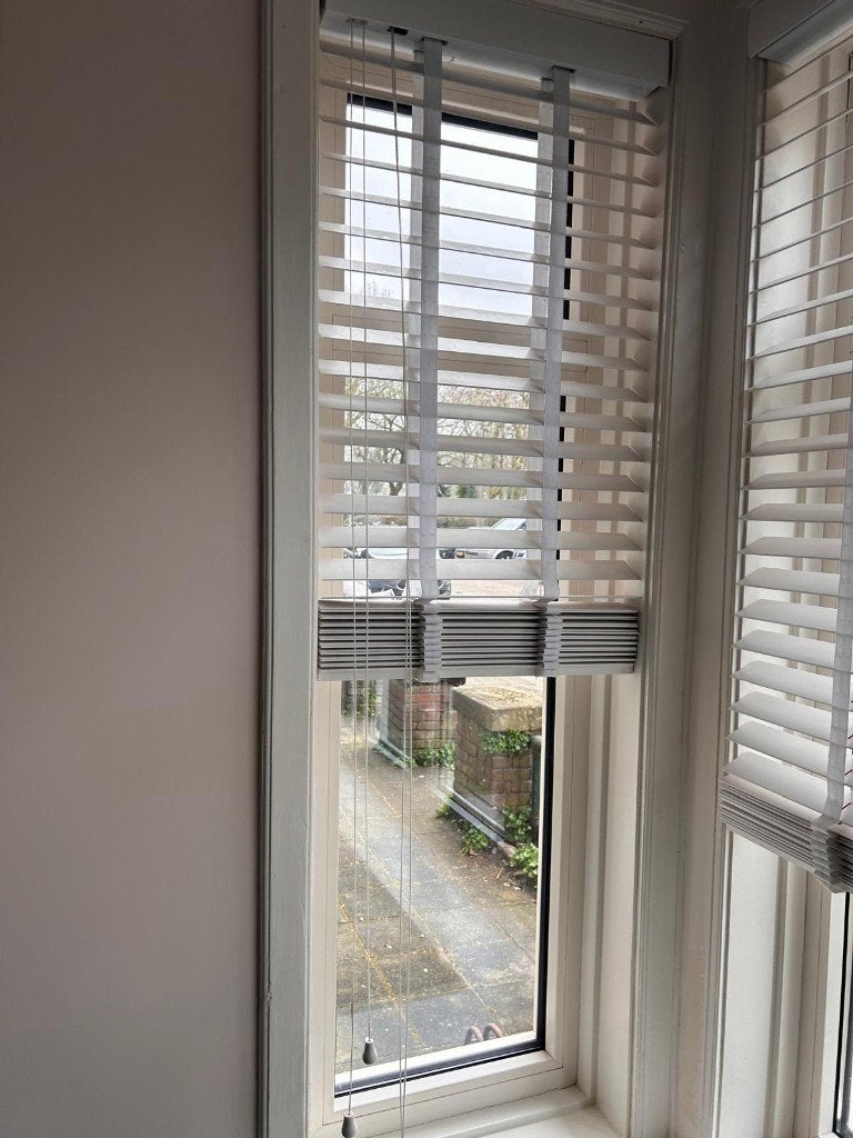Te Koop: Houten Lamellen Jaloezie (50x160cm), Ophalen, Jaloezie, Gebruikt, Overige merken