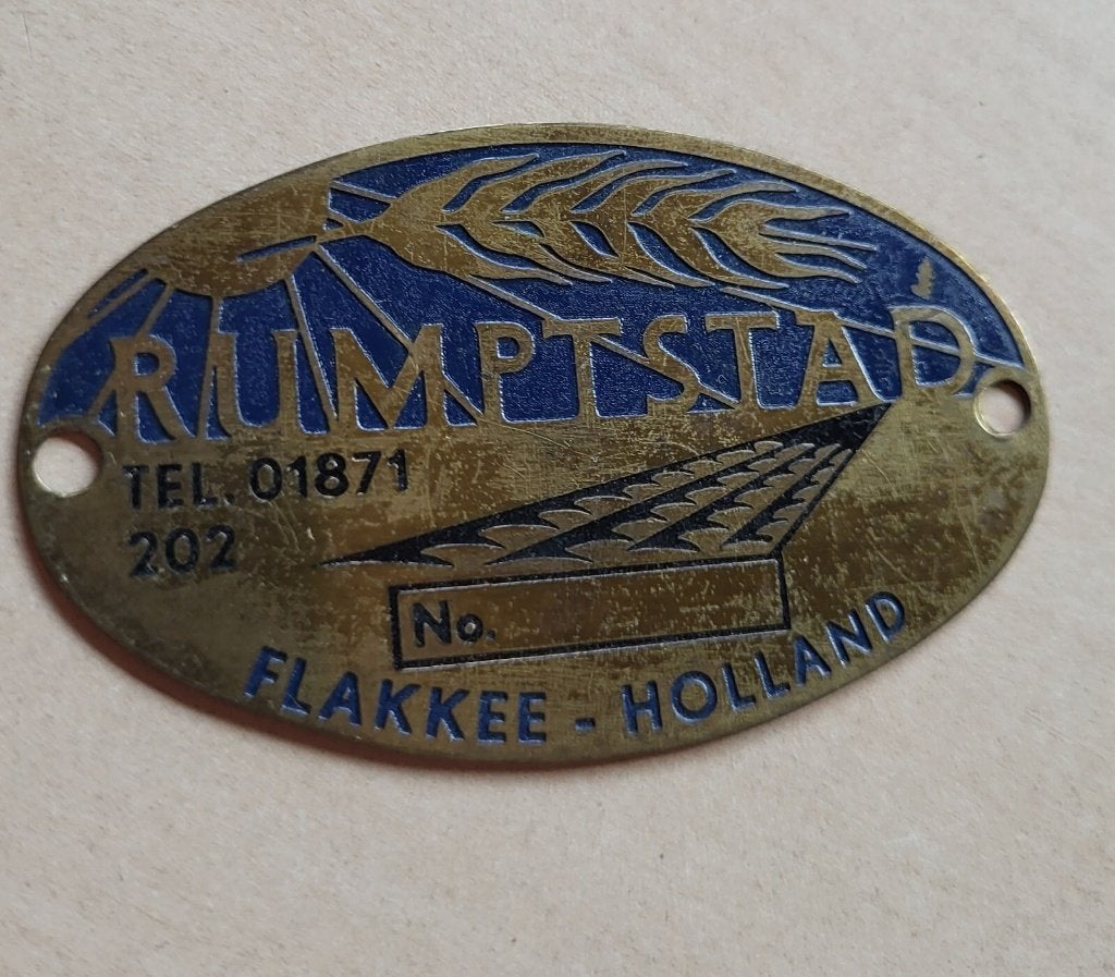 Rumptstad Flakkee Holland embleem Landbouw Machines, Ophalen of Verzenden, Overige materialen
