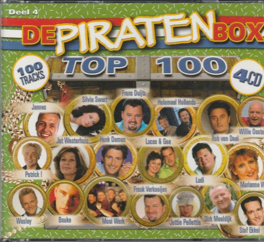 De Piraten Top 100 Deel 4  ( 4 cd box ), Cd's en Dvd's, Verzenden, Zo goed als nieuw, Levenslied of Smartlap