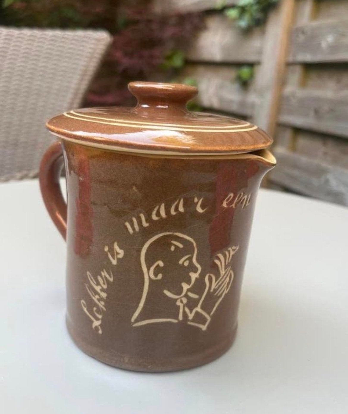 Vintage Wip Holland honingpot 'Lekker is maar één vinger lan, Ophalen of Verzenden