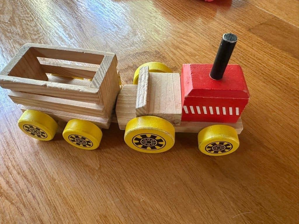 houten speelgoed trein, Ophalen of Verzenden, Zo goed als nieuw, Duw- of Trekspeelgoed