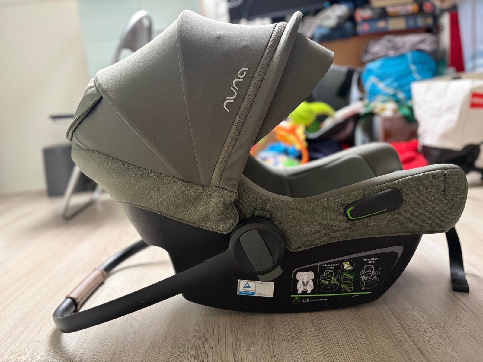 Nuna Pipa Next autostoel, Autogordel of Isofix, Zijbescherming, Zo goed als nieuw, 0 t/m 13 kg