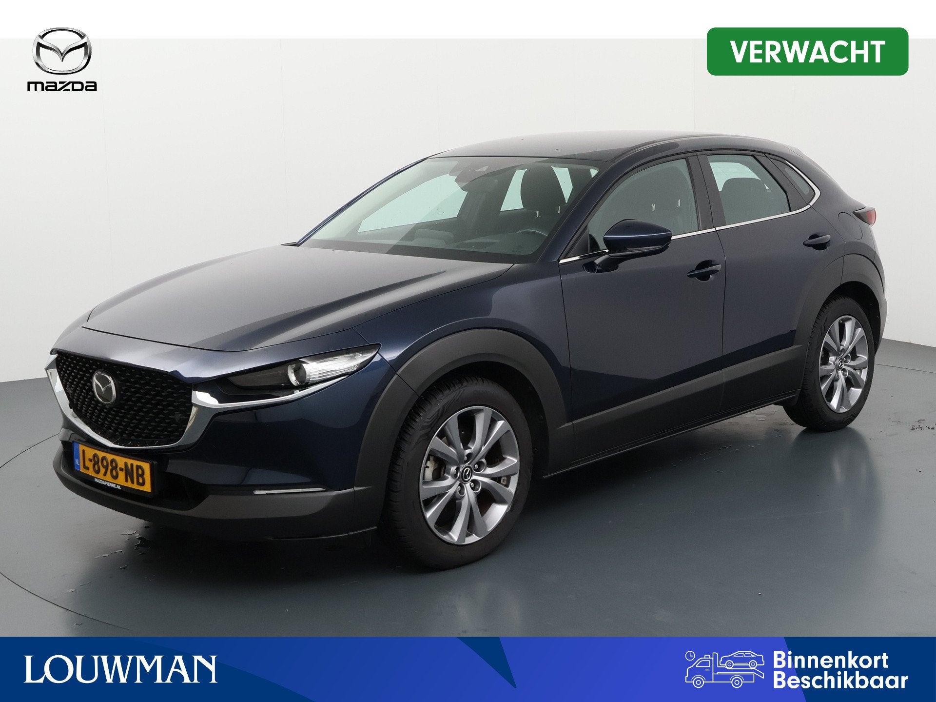 Mazda CX-30 2.0 e-SkyActiv-X M Hybrid Comfort Onderweg-naar-, Auto's, Mazda, Gebruikt, Blauw, Bedrijf, Automatische klimaatregeling