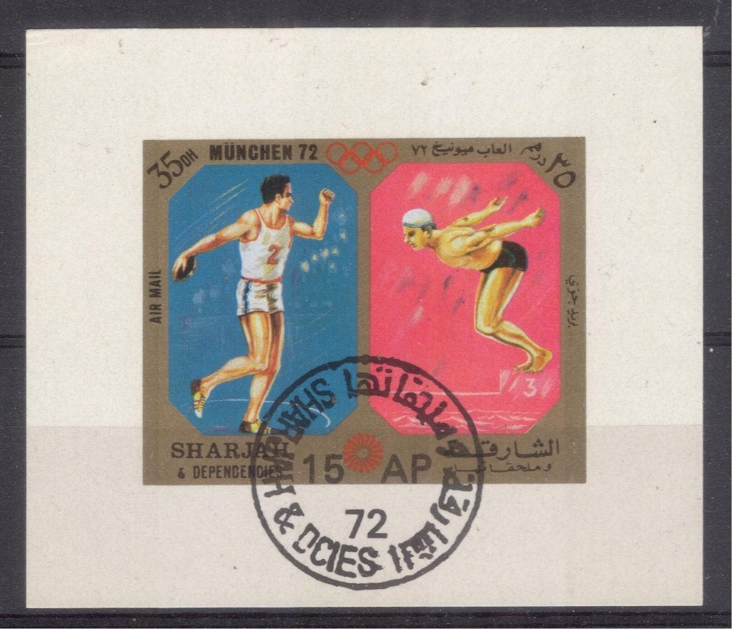 Olympische Spelen München 1972 - atletiek / zwemmen, Verzenden, Gestempeld, Sport