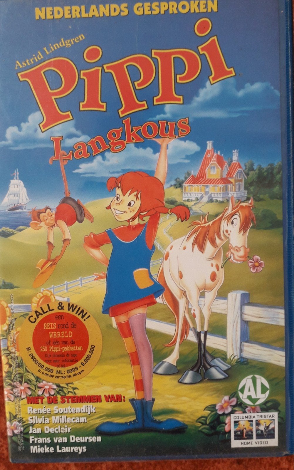 Pipi Langkous, Cd's en Dvd's, VHS | Kinderen en Jeugd, Tekenfilm, Alle leeftijden, Kinderprogramma's en -films, Ophalen of Verzenden