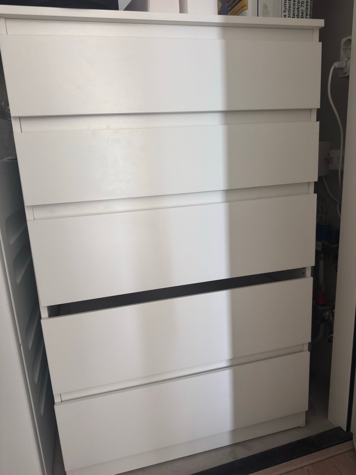Witte IKEA MALM ladekast - 70x40x112 cm, Huis en Inrichting, Kasten | Ladekasten, Ophalen, Gebruikt, 5 laden of meer, 100 tot 150 cm