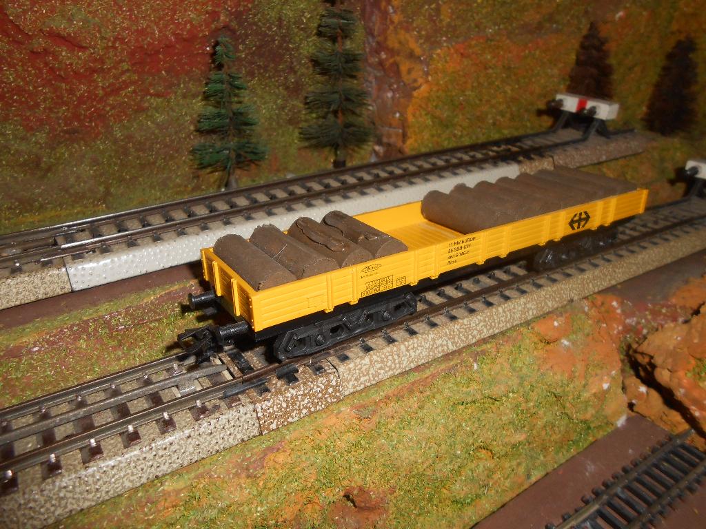 Märklin, ? , wagon uit Zwitserland railbouw, Bauzug, geel, Wisselstroom, Wagon, Ophalen of Verzenden, Zo goed als nieuw
