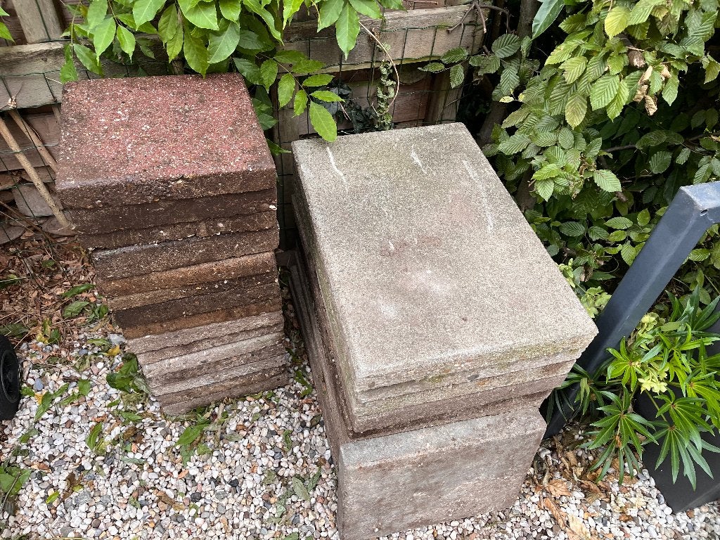 tuintegels, Ophalen, Gebruikt, Beton, Terrastegels