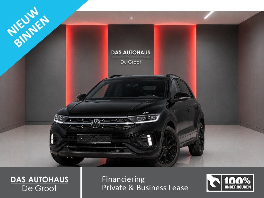 Volkswagen T-Roc 1.5TSI 150pk DSG R-Line Black Style | ACC |, Auto's, Euro 6, 4 cilinders, Leder en Stof, Zwart