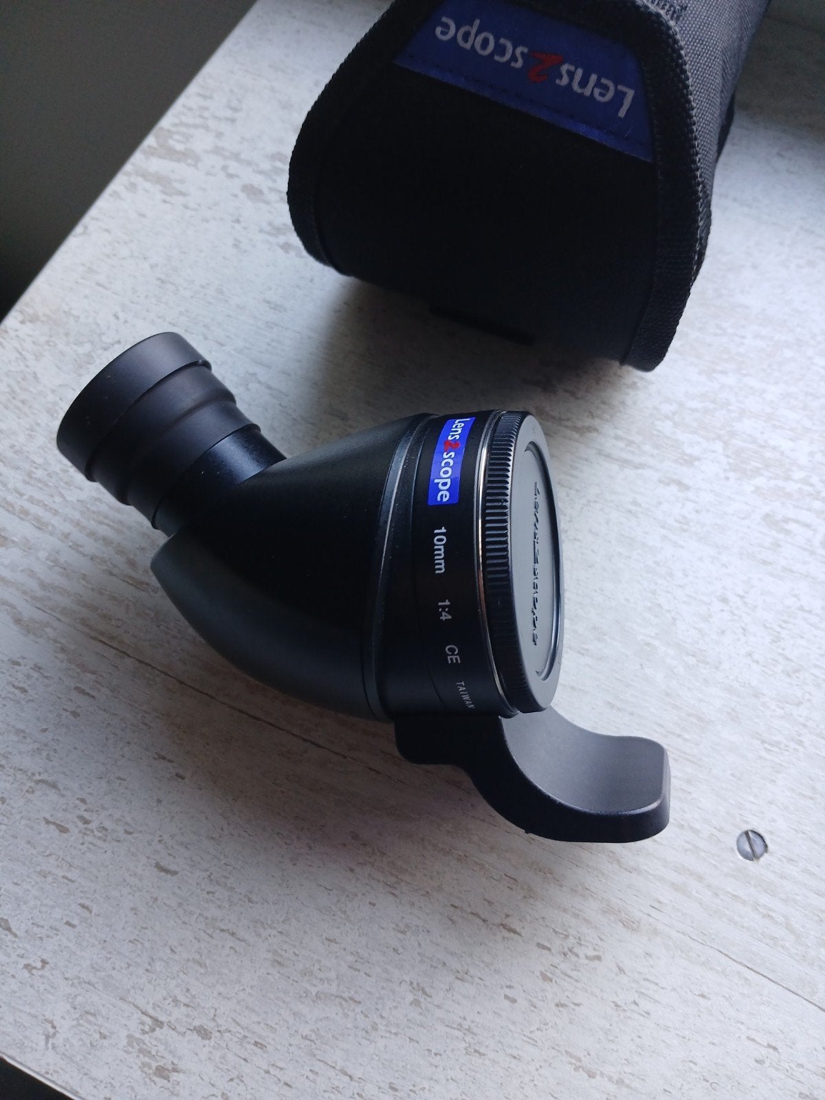 Lens2scope 10mm 1:4 CE monoculair met tasje, Audio, Tv en Foto, Optische apparatuur | Telescopen, Ophalen of Verzenden, Zo goed als nieuw