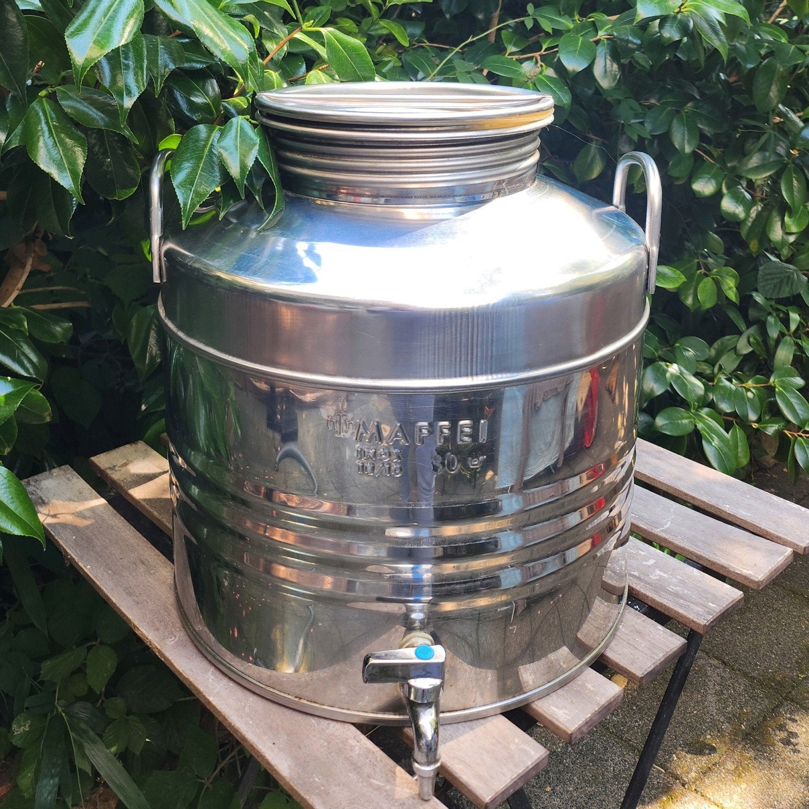 30-liter Maffei 18/10 RVS food-grade liquid storage drum, Ophalen of Verzenden