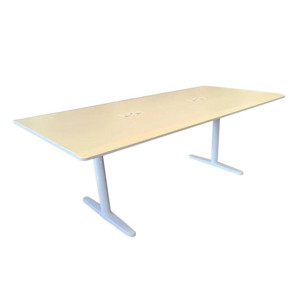 Vitra Vergadertafel Wit B200xD100 B-keus 1, Huis en Inrichting, Bureaus, Overige stijlen, Gebruikt, Spaanplaat of MDF, 100 cm