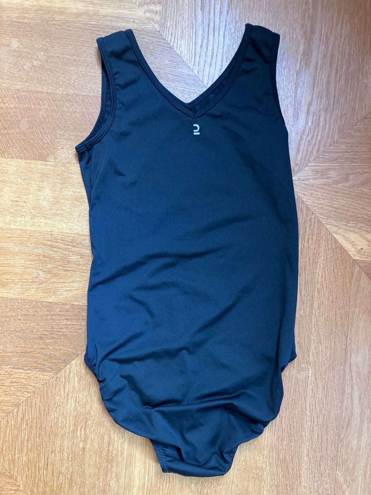 Zwart Turnpakje / Gympakje met Strass Steentjes, Sport en Fitness, Turnen, Gebruikt, Zwart, Turnpak(je), Kindermaat 122 t/m 140