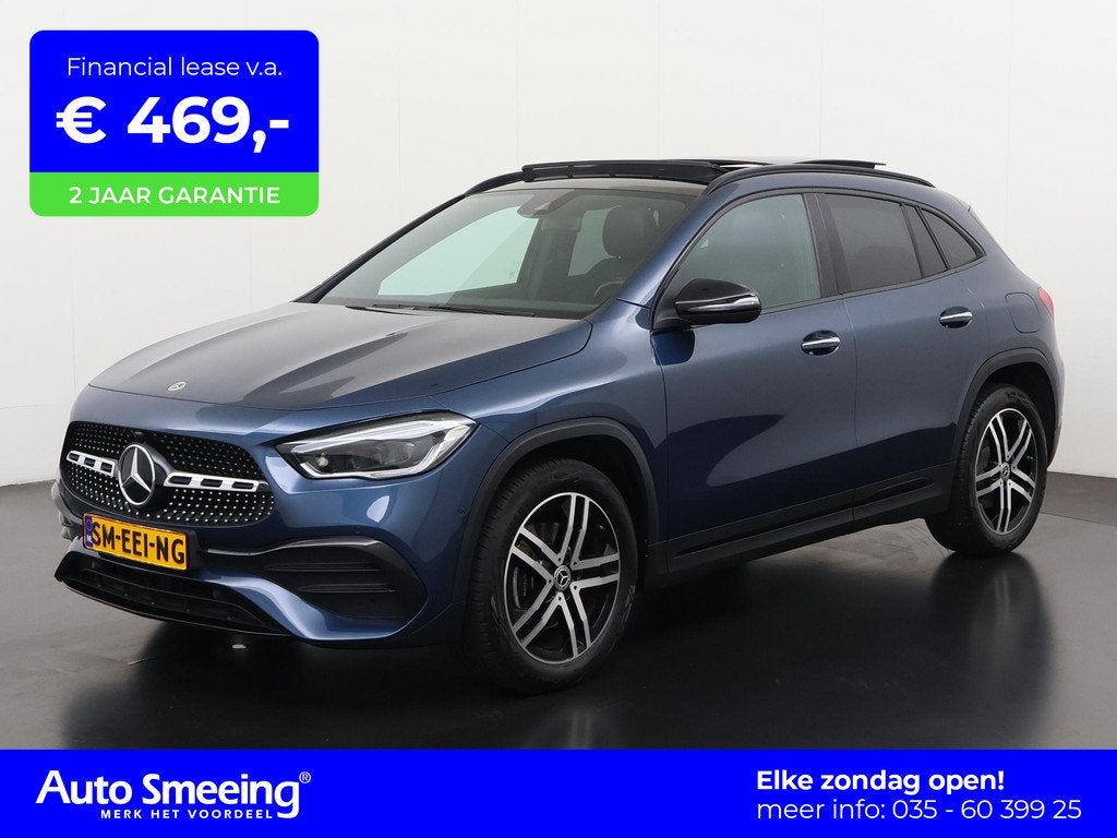 Mercedes-Benz GLA-klasse 250e AMG Night | Panoramadak | Came, Auto's, Mercedes-Benz, 12 maanden, Blauw, Leder en Stof, Bedrijf