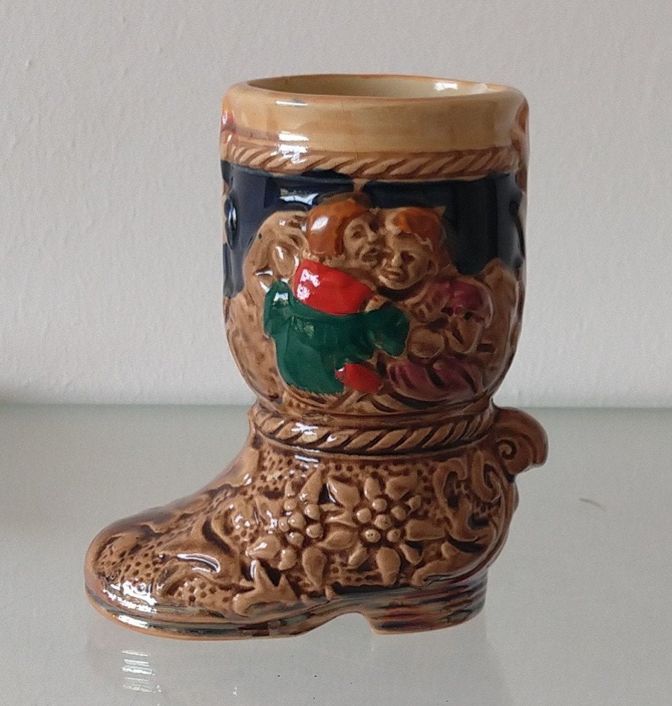 laars vaasje duits cowboy style, volgnr 23, Meerkleurig, Ophalen of Verzenden, Steen/keramiek, 11 cm