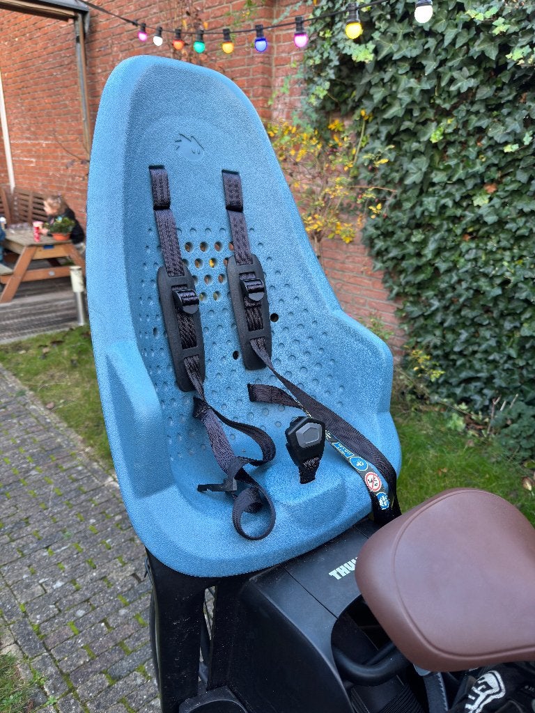 2x Thule Yepp fietsstoeltjes (blauw) incl. windscherm, Ophalen, Gebruikt, Yepp, Voorzitje