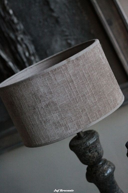 *NEW* Lampenkap 'taupe met lichte bies' maat M, L en XL, Huis en Inrichting, Www.jufbrocante.nl, Www.jufbrocante.nl, Nieuw, Ophalen of Verzenden