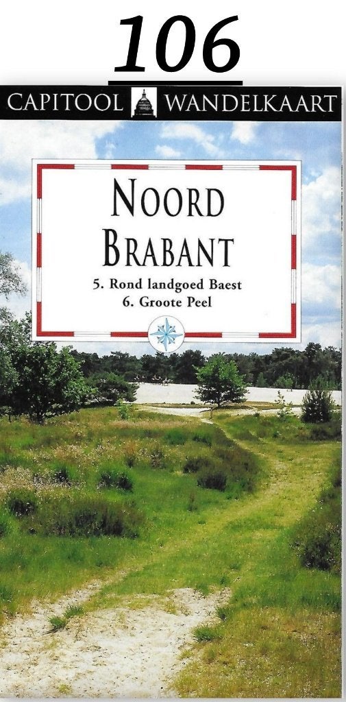 pl106 Capitool Wandelkaart Noord Brabant De Grote Peel, Ophalen of Verzenden, 1800 tot 2000, Nederland, Landkaart