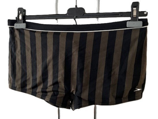 Nieuw SPEEDO zwemslip zwembroek maat 7 zwart bruin streep, Maat 52/54 (L), SPEEDO, Verzenden, Zwart