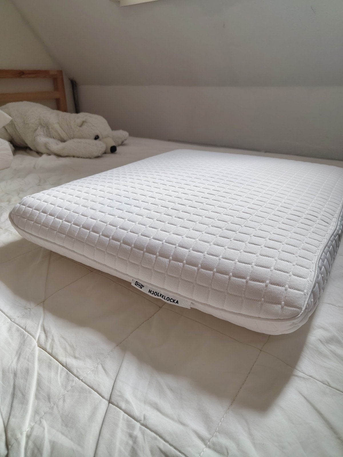 Ophalen in Delft! IKEA ergonomisch hoofdkussen Mjölkklocka, Ophalen, Schuim, Eenpersoons, Wit