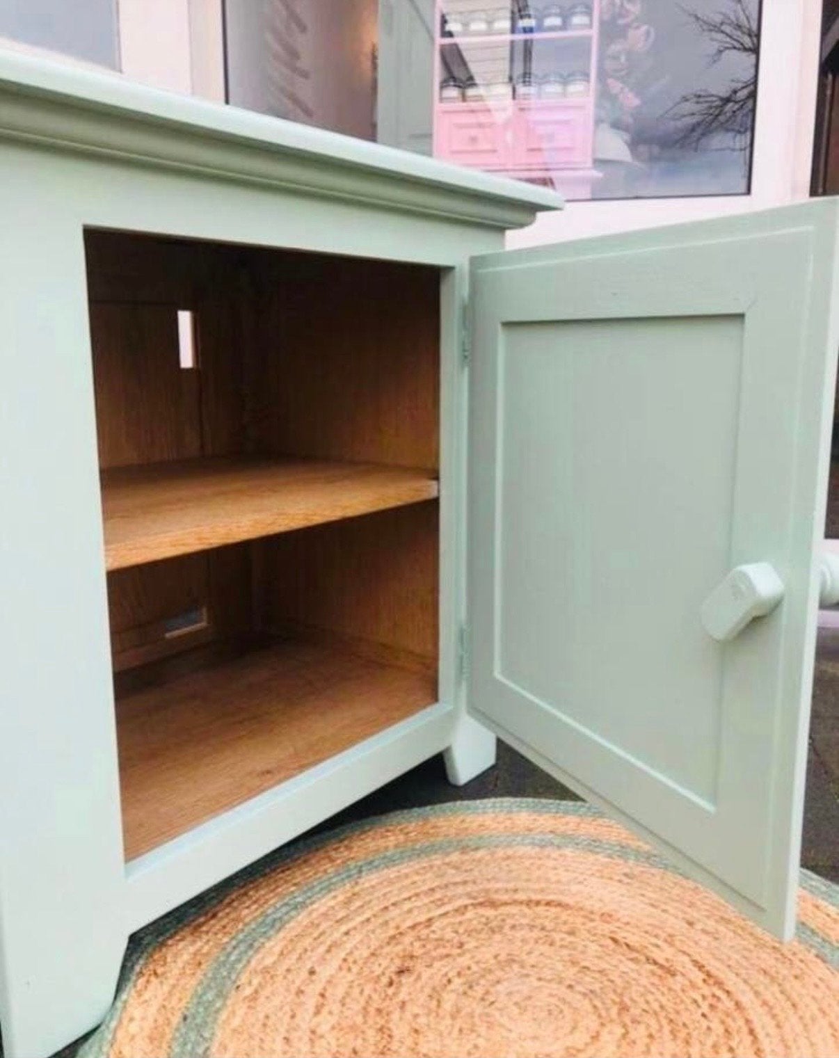 Houten mat groen kastje - Hal, slaap- of kinderkamer, Ophalen, Gebruikt, Nvt, Nvt