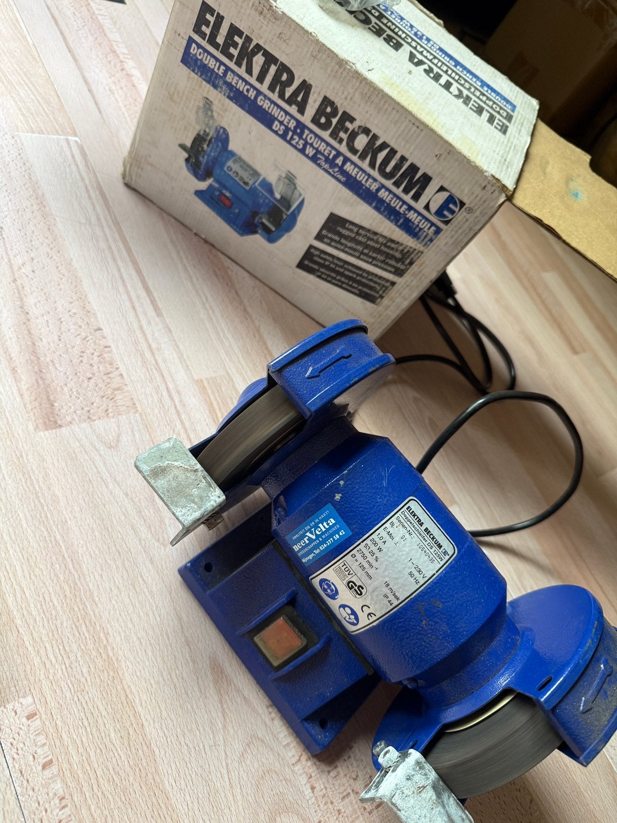 Dubbele werkbankslijpmachine elektra beckum ds 125 w, Ophalen, Gebruikt