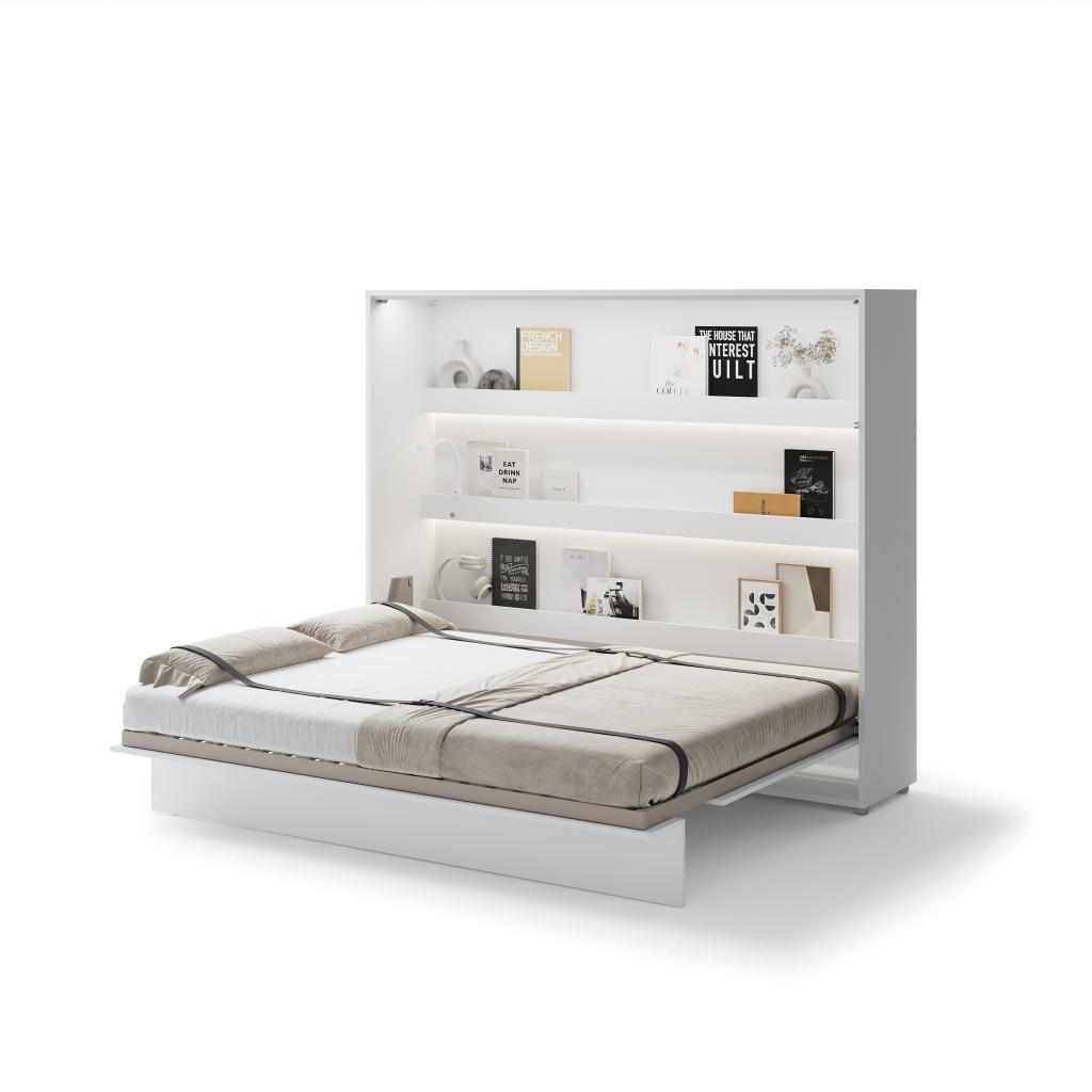 Concept opklapbed horizontaal - 160x200 - Wit hoogglans, Niet ingevuld, Niet ingevuld, Niet ingevuld