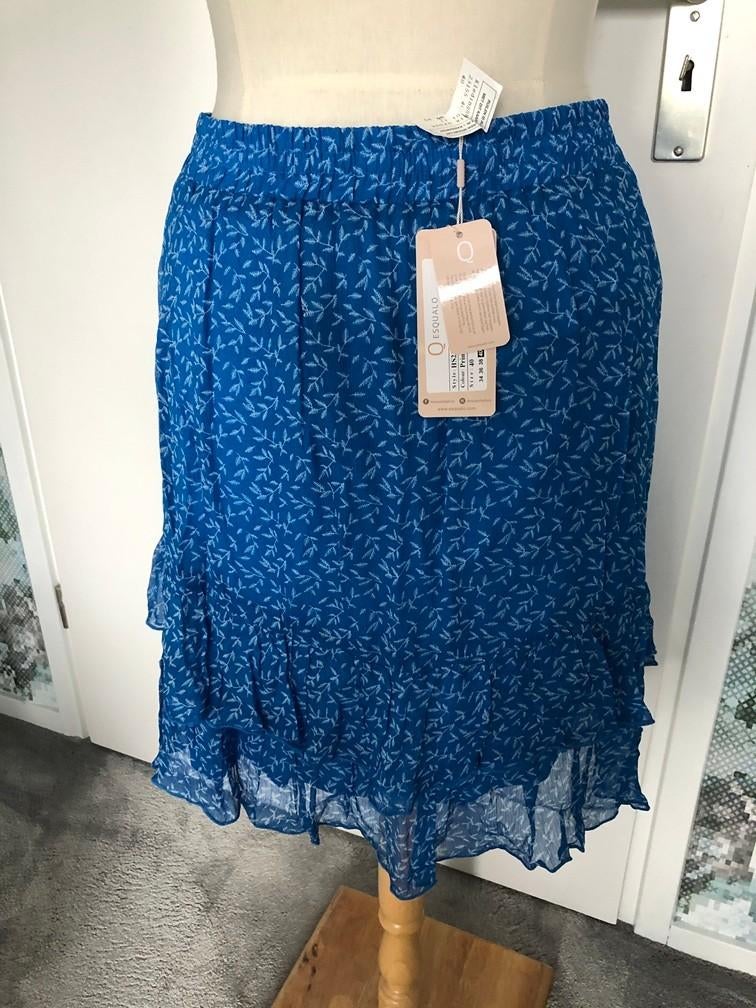 Nieuwe blauwe voile strokenrok v Esqualo mt 38 en 40, Maat 38/40 (M), Blauw, Ophalen of Verzenden, Boven de knie