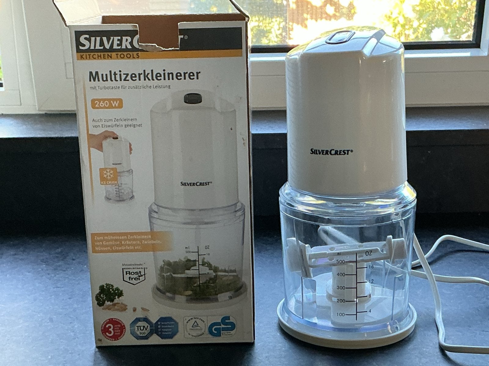 SilverCrest Multizerkleinerer 260W - Nieuw in doos, Minder dan 1 liter, Ophalen of Verzenden, Nieuw, 1 snelheid