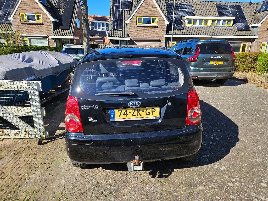 Kia Picant0 2008, Airbags, Zwart, Leder en Stof, Zwart