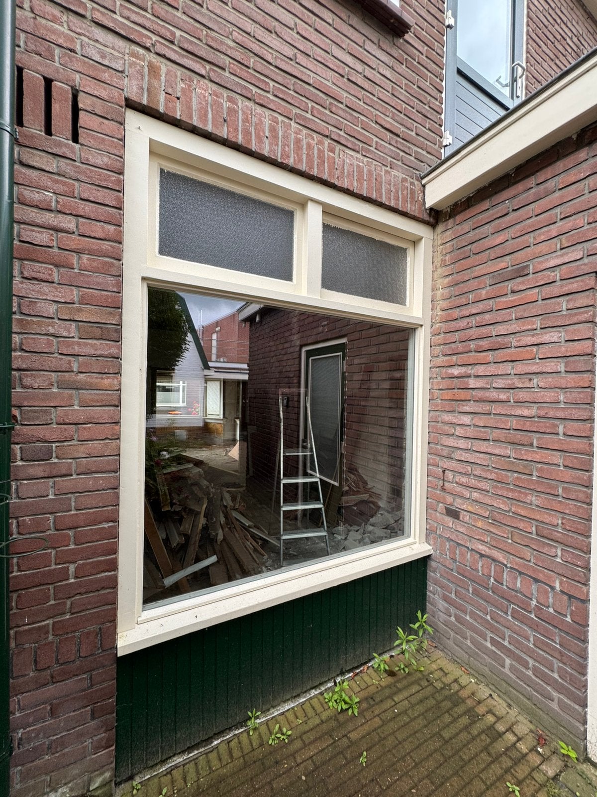 Houten pui met hr+ glas, Doe-het-zelf en Verbouw, Ophalen, Gebruikt, Raamkozijn, 150 tot 225 cm