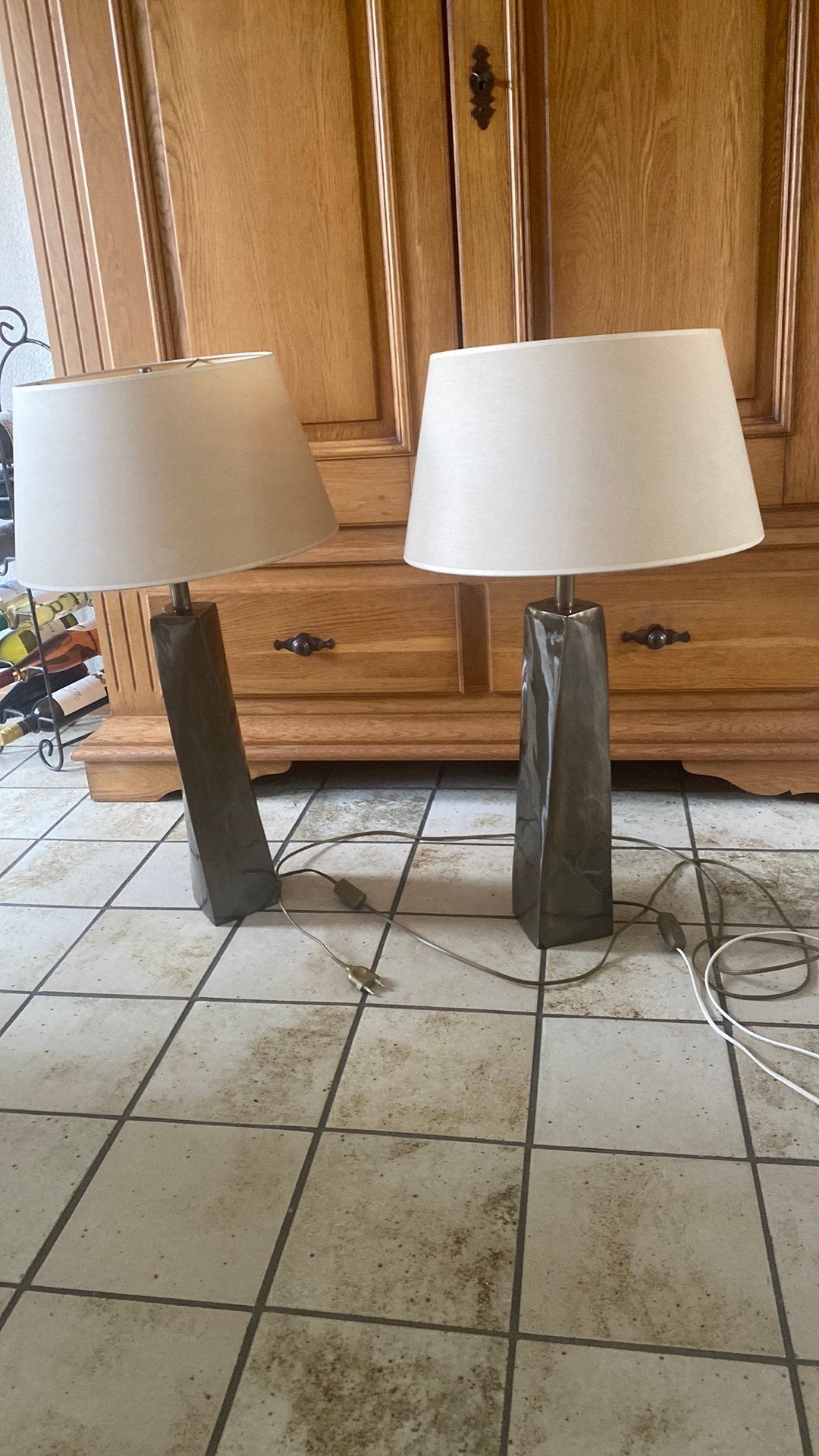 2 grote schemerlampen, Ophalen, Zo goed als nieuw, Keramiek