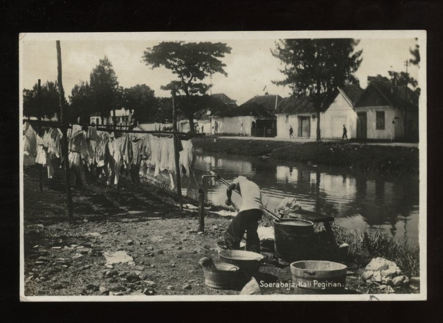 Ned Indië fotokaart Kali Pegirian Soerabaja (30-1), Ophalen, 1920 tot 1940, Buiten Europa