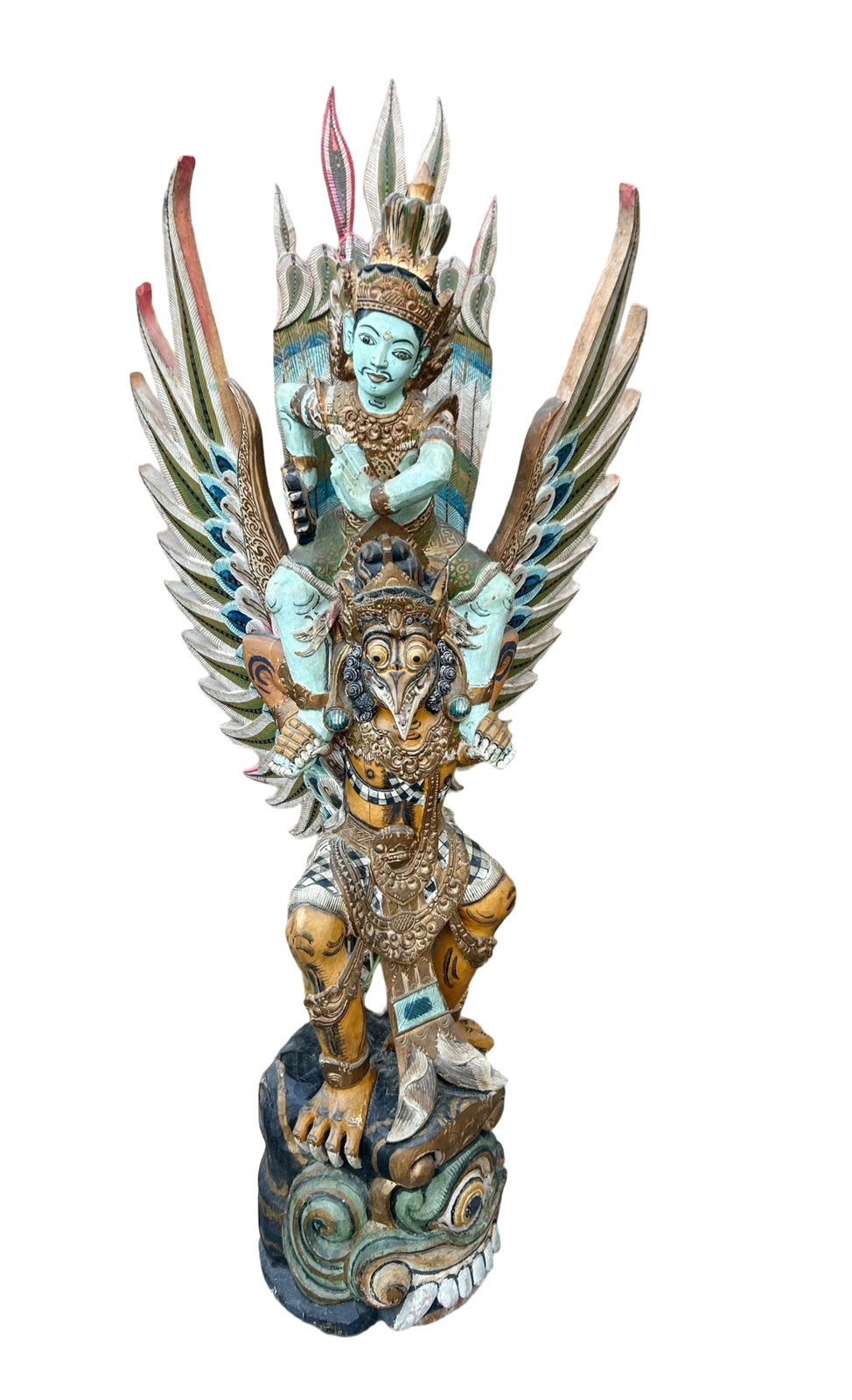 Indrukwekkend beeld uit Indonesië, 138cm!, Antiek en Kunst, Kunst | Beelden en Houtsnijwerken, Ophalen, Houtsnijwerk, 1 meter - 2 meter
