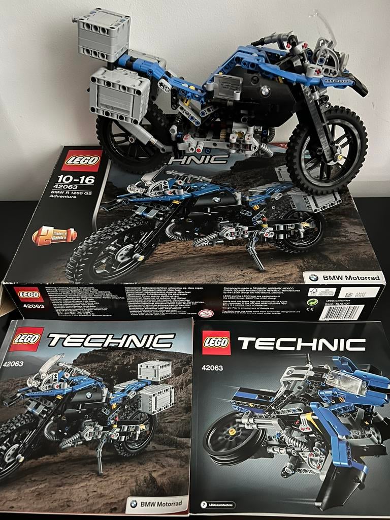 LEGO Technic 42063 BMW R 1200 GS Adventure incl doos/boekjes, Ophalen of Verzenden, Zo goed als nieuw
