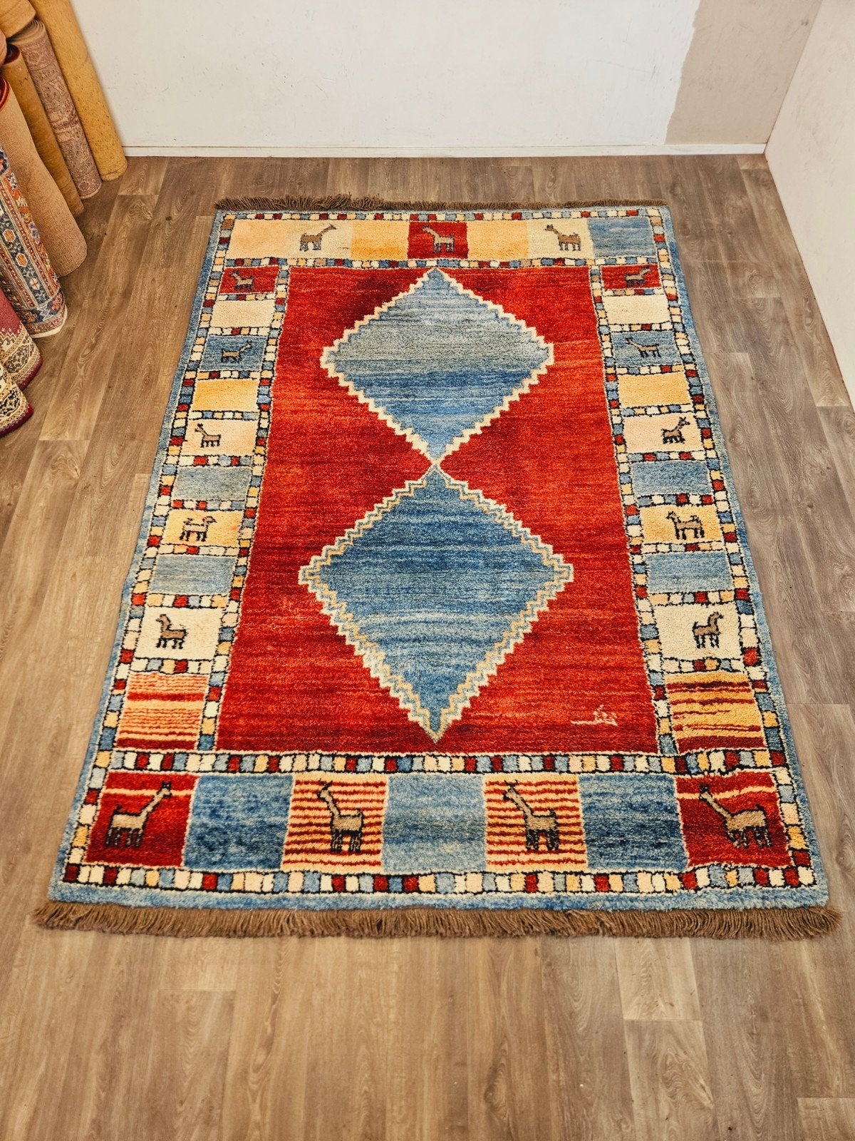 Perzisch Handgeknoopt Gabbeh Tapijt. Prachtige kleuren., Nepal, 200 cm of meer, Ophalen of Verzenden, Zo goed als nieuw