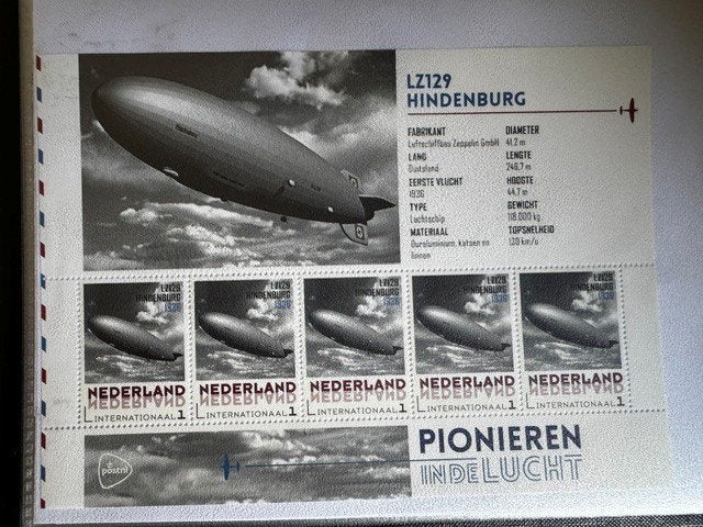 Postzegelvel LZ129 Hindenburg - Pionieren in de Lucht, Ophalen of Verzenden, Na 1940, Postfris
