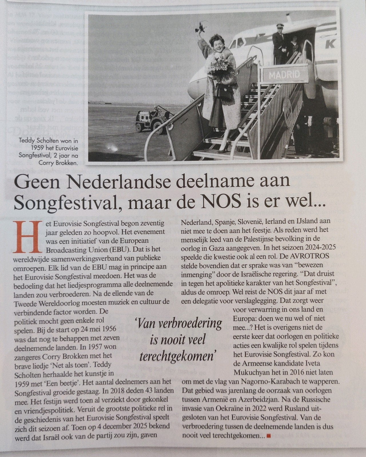 Teddy Scholten won in 1959 Eurovisie Songfestival Artikel, Ophalen of Verzenden, 1980 tot heden, Knipsel(s)