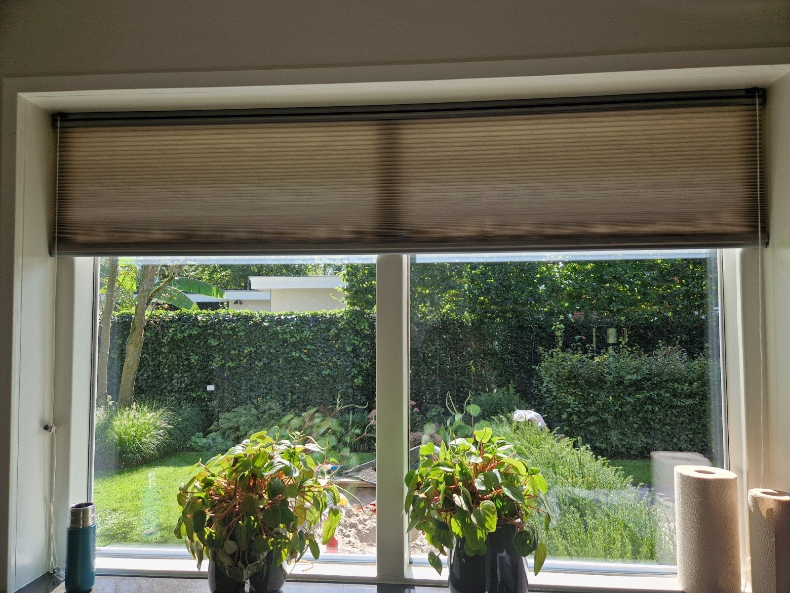 Plisségordijn - Beige, Huis en Inrichting, Ophalen of Verzenden, Gebruikt, Beige, Plisségordijn