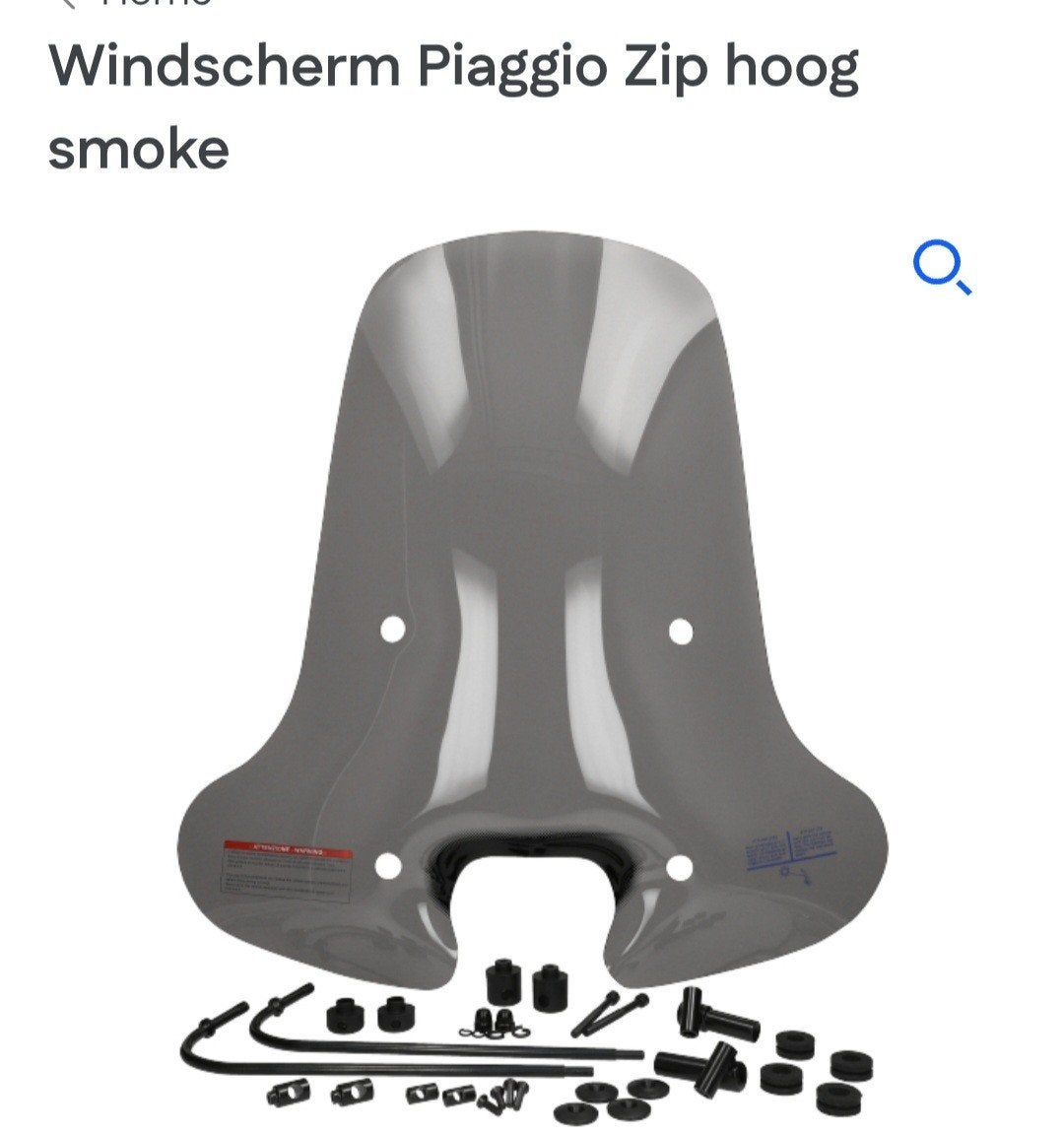 Smoke Windscherm Hoog Model Piaggio Zip, Ophalen of Verzenden, Zo goed als nieuw, Overige typen, Mezoly