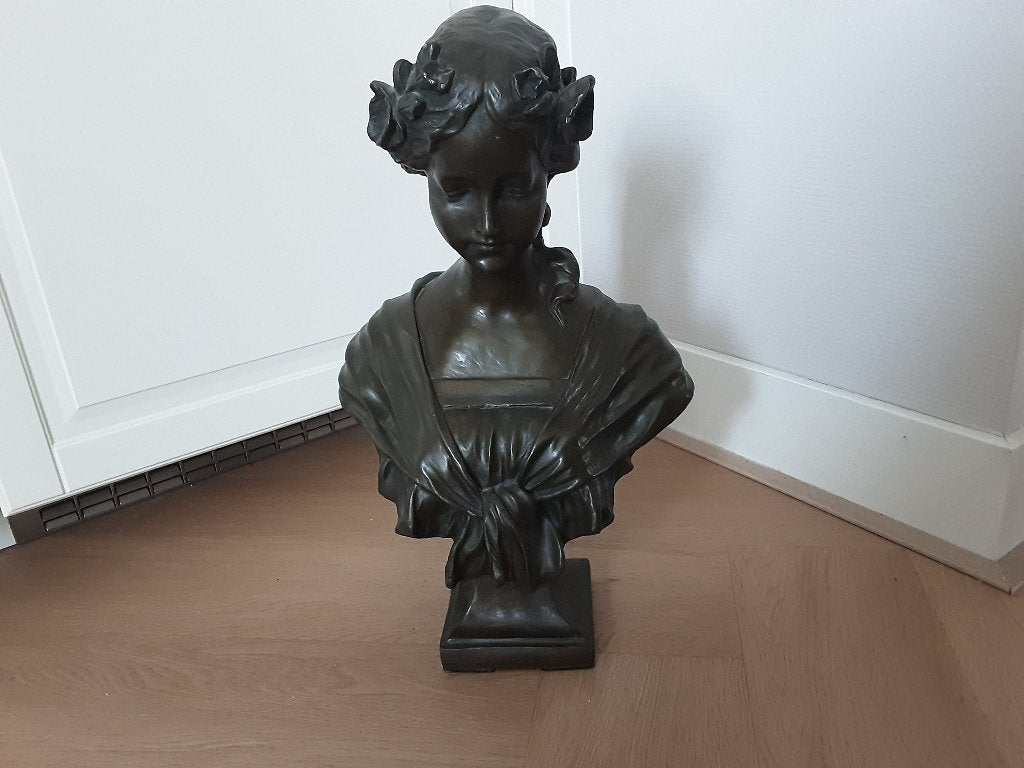 Borstbeeld brons, Ophalen, 20 - 50 cm, Beeld, Noord-Amerika