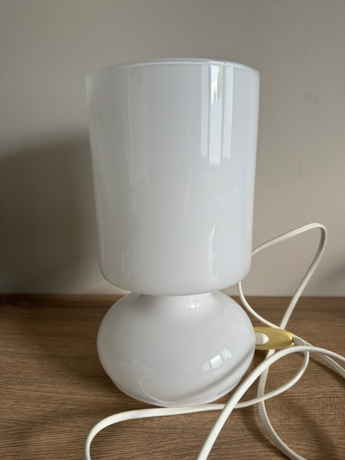 Ikea Lykta glazen lamp wit, Ophalen, Gebruikt, Vintage, Wit